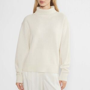 Aritzia Cashmere Cream High-Neck Knit Sweater